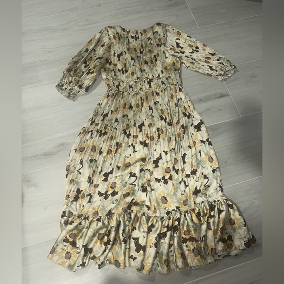 NEW POLO RALPH LAUREN Micro Pleated Floral Satin Midi Dress Size 10 - Picture 7 of 12